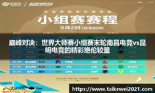 巅峰对决：世界大师赛小组赛末轮南昌电竞vs昆明电竞的精彩绝伦较量